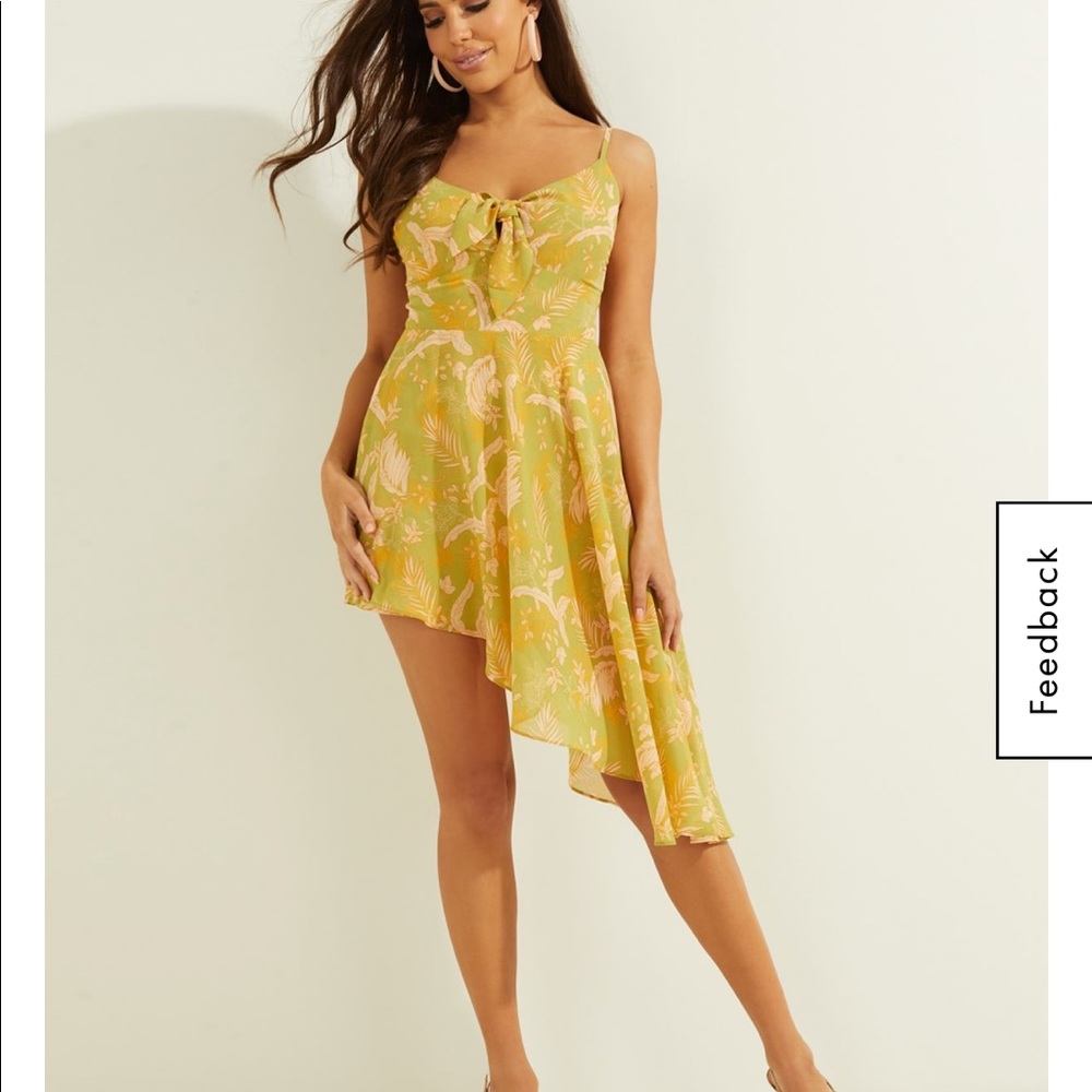 Guess Asymmetric Chantal Floral Mini Dress